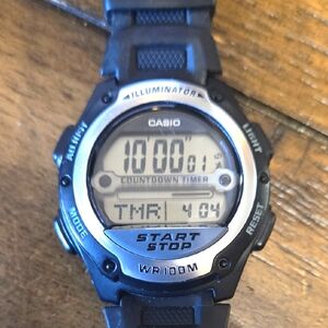 Casio Black and Silver Digital Smartwatch